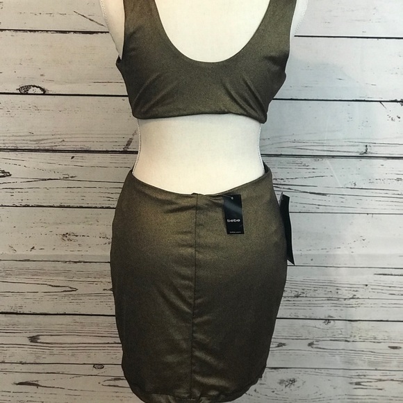 BeBe Gold Cutout Dress - Picture 5 of 8